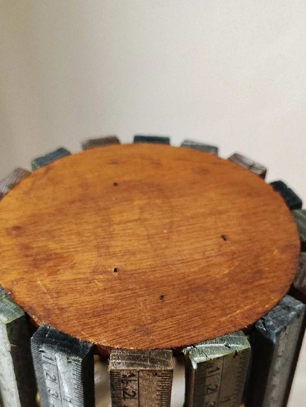 Wood Ruler Accent Vase - Multicolor Wood & Metal